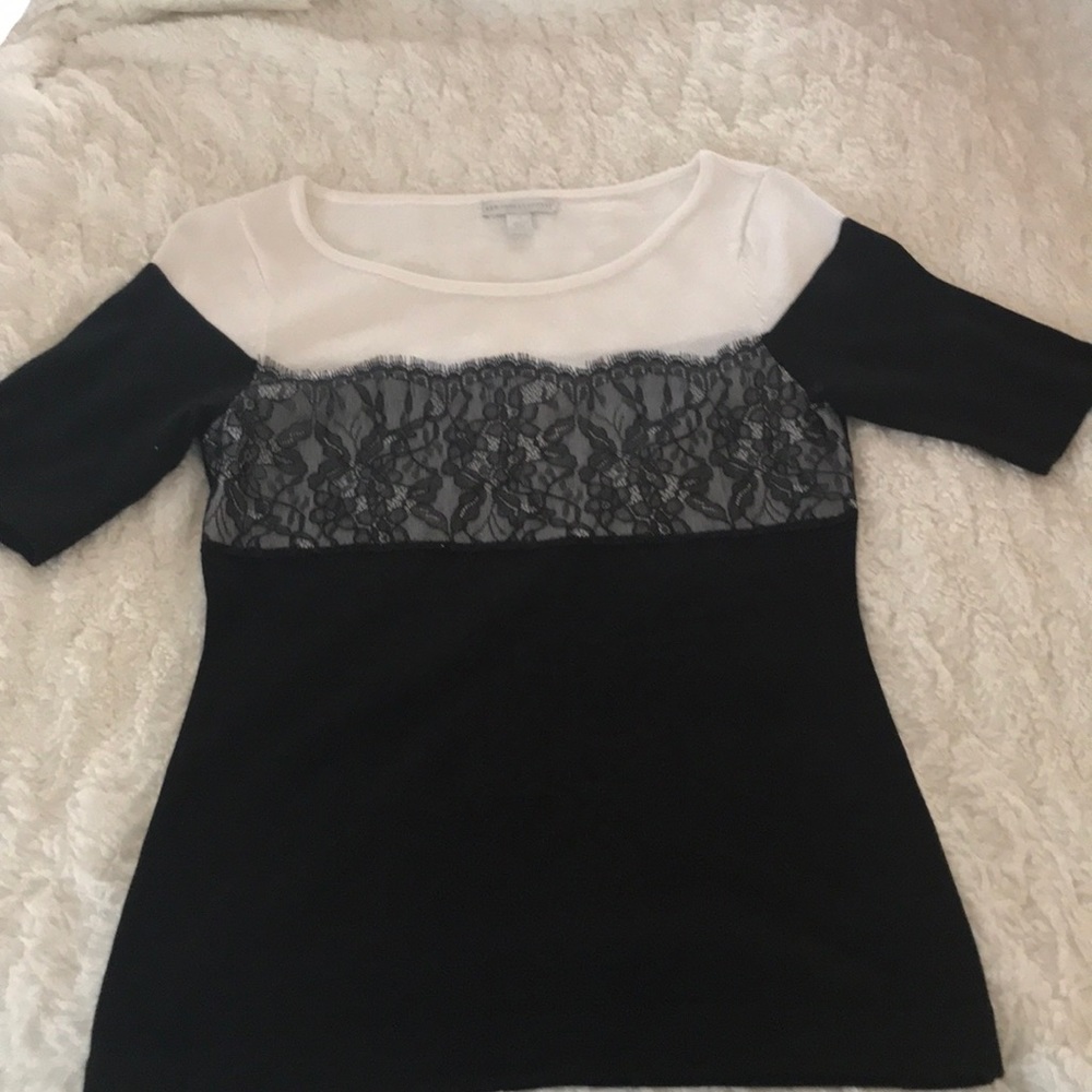 Black and cream top